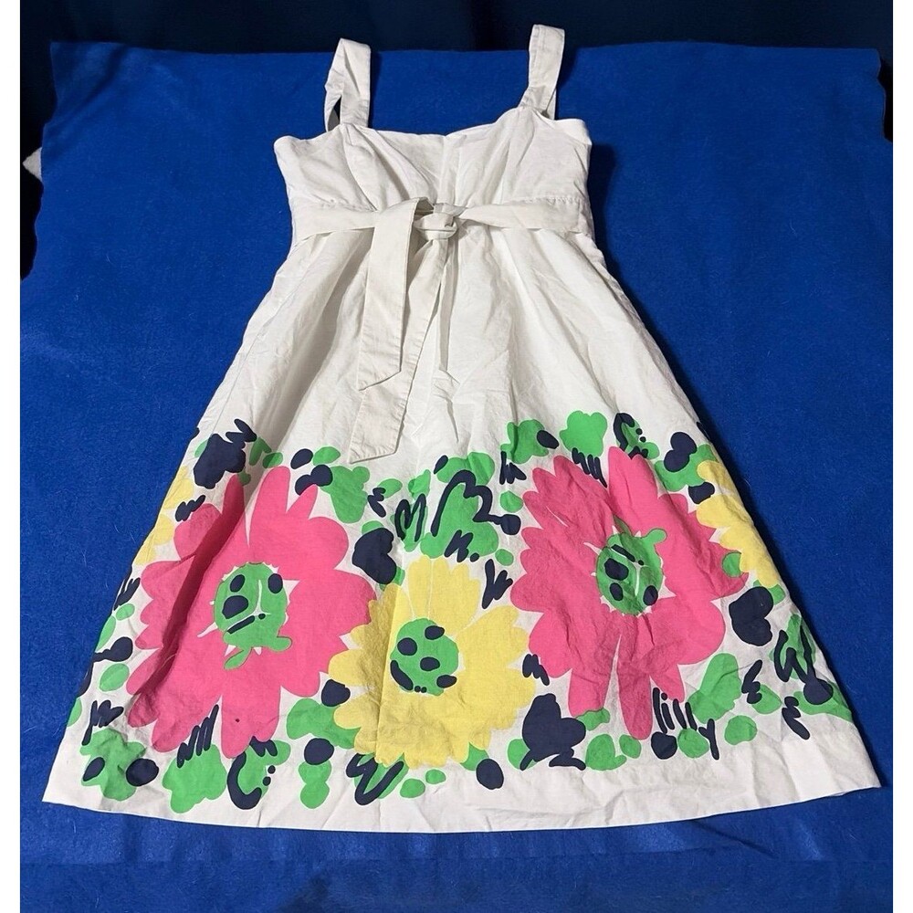 Lilly Pulitzer Floral Sundress White Pink Yellow Green Size 0